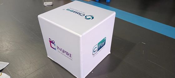 31&quot; x 24&quot; doble de la bandera de la ejecución de la feria profesional echó a un lado las muestras colgantes