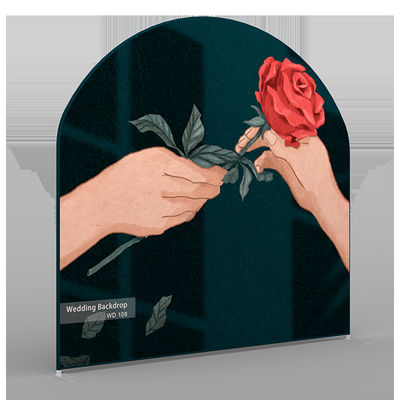 Nuevo soporte del contexto del arco de la decoración de la boda de la tela de la impresión de la llegada 2022