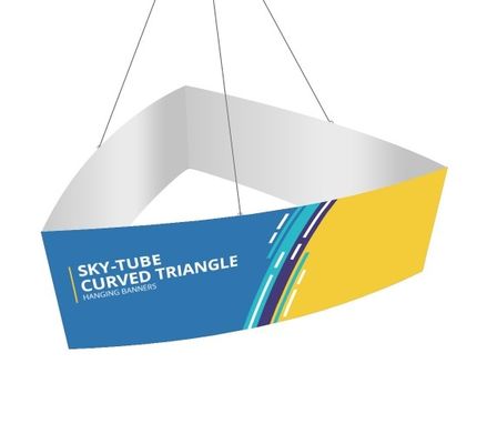 la muestra de la ejecución del triángulo de la bandera de la ejecución de la feria profesional de la exposición del 10ft el 12ft suspendió