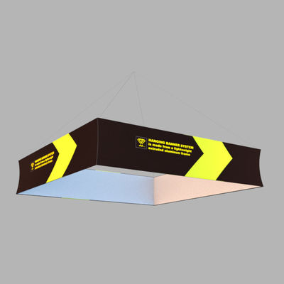 exhibición colgante de las muestras de la tela de la bandera de la ejecución de la feria profesional del triángulo del cuadrado de los 240x120x48in