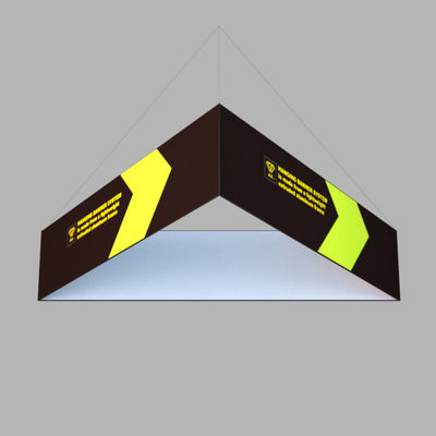 exhibición colgante de las muestras de la tela de la bandera de la ejecución de la feria profesional del triángulo del cuadrado de los 240x120x48in