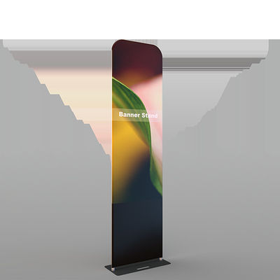El doble echó a un lado el soporte de aluminio de la bandera de la tela de la tensión del soporte del contexto de la exposición