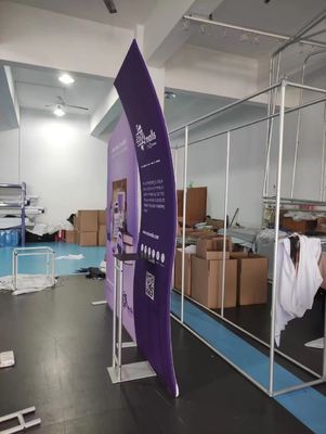 cabina retroiluminada ligera del comercio justo del soporte de la exhibición de la exposición de la feria profesional de la tela de la tensión 230g